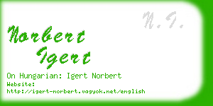 norbert igert business card